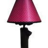 lampe en bois style glamour satin rose et résille
