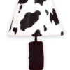 lampe en bois abat jour vache