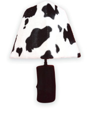 lampe en bois abat jour vache