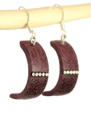 Boucle d'oreilles en bois et strass Swarovski
