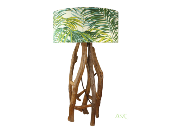 lampe en bois esprit nature lampe en bois abat jour feuillage