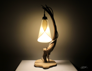 Lampe bois flotte bois perdu nature abat jour suspendu Quietude