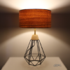 Lampe BSK moderne et design bois et metal Diamant noir allumee
