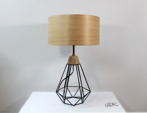 lampe BSK tendance bois et metal Diamant noir