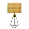 Lampe métal et bois , abat-jour en feuille de bois Lampe industrielle et nature