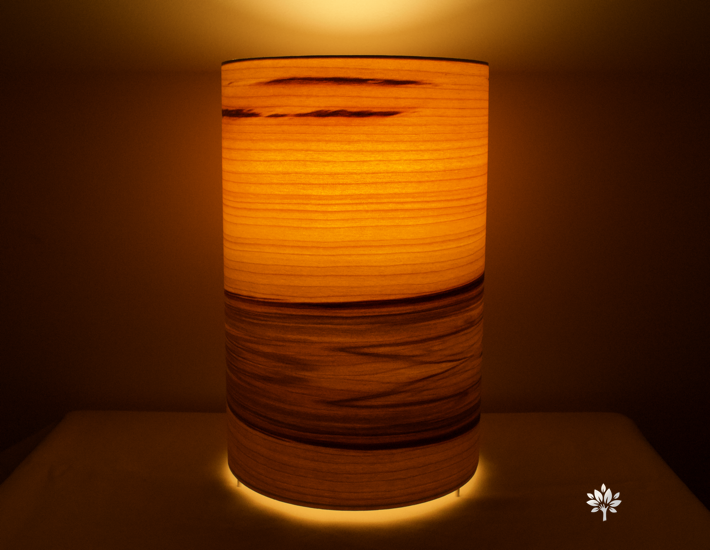 luminaire Abat-jour en bois, lampe à poser en feuille de bois
