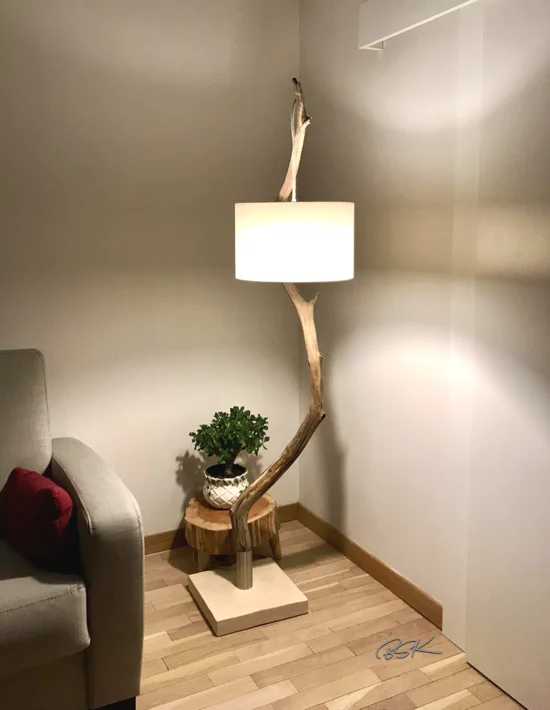 lampadaire en bois sur mesure