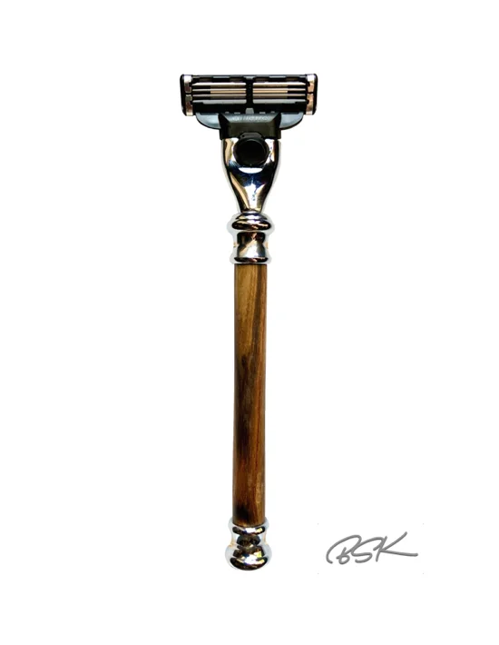 Rasoir en bois Gillette Mach 3