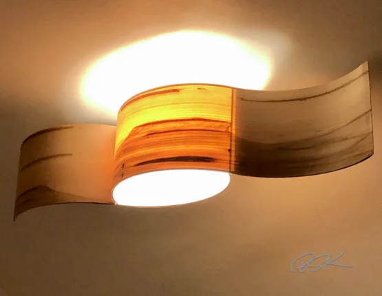 Suspension en bois allumee Suspension en bois allumée