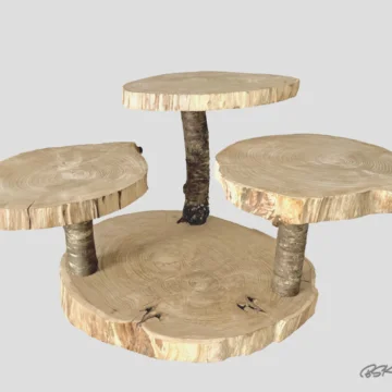 Présentoir à gateaux en bois pour mariage et cérémonie