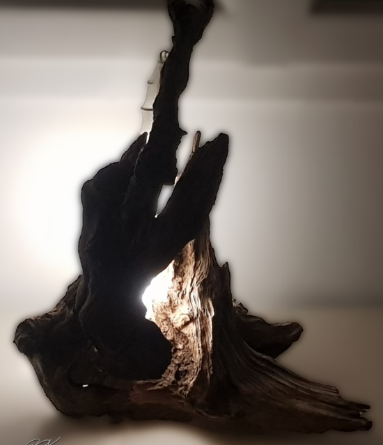 Lampe en bois à poser unique