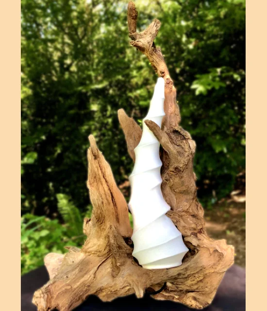Lampe en bois unique
