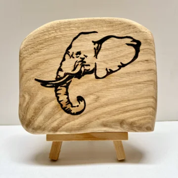 Petit tableau en bois Elephant