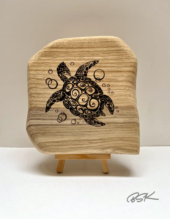 Petit tableau en bois Tortue